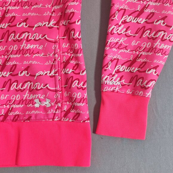 Under Armour Hoodie women's size M semi fitted pink colour with graphic design - Picture 9 of 11